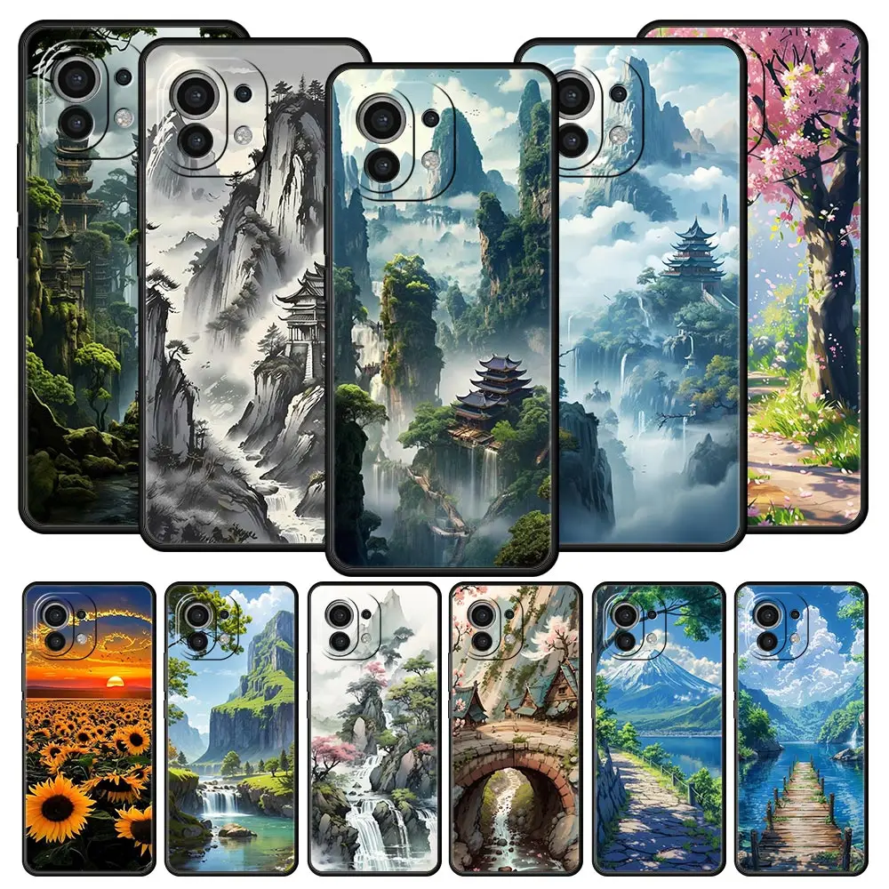 Landscape Art Phone Case, Vibrant Design Protective Cover