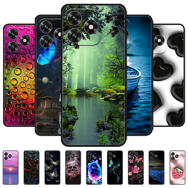 Premium Silicone Soft TPU Back Cover with Artistic Design for Smartphone Protection