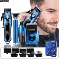 WEEME 4-in-1 Electric Hair Clipper Set for Men - Rechargeable Cordless Hair Trimmer Shaver Kit with Nose Ear Grooming Tools