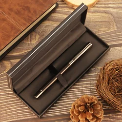 Elegant Wooden Pen in Brown or Ebony with Silver Wire Box - Ideal Business Gift (1black signature pen)