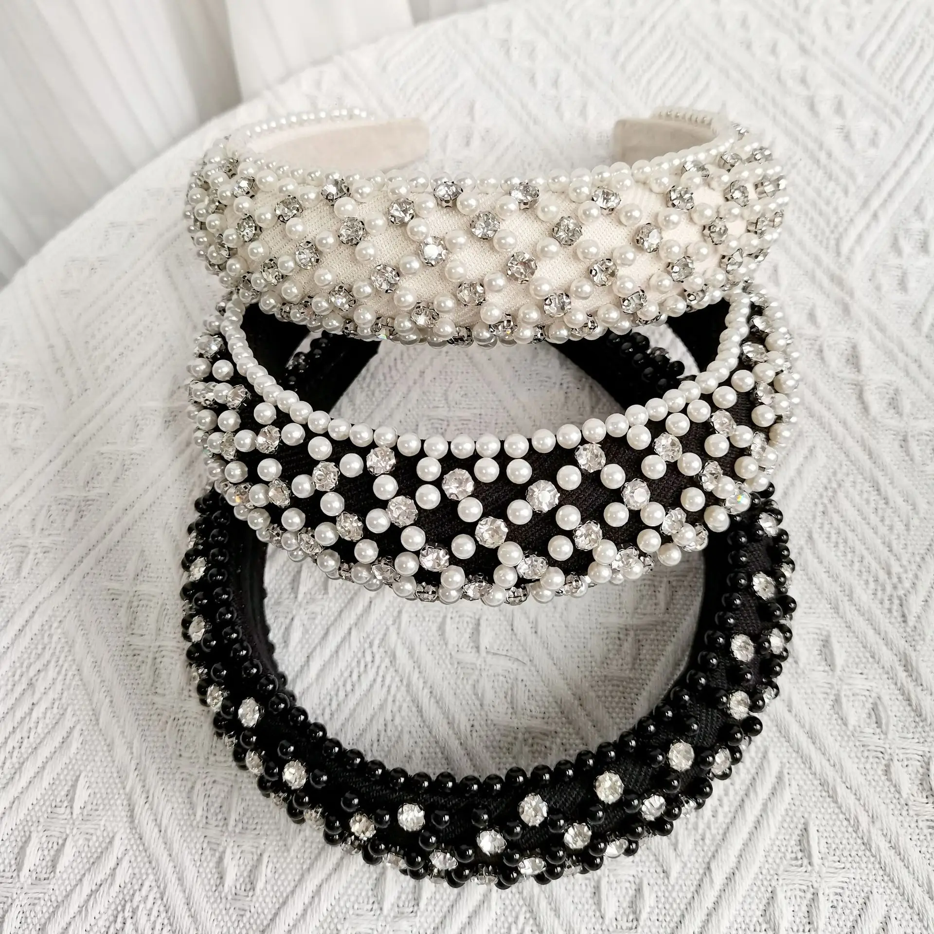 TEBX Damen Kristall Strass Stirnband - Retro Haarband, Blau, Einheitsgröße, Für Hochzeit, Party