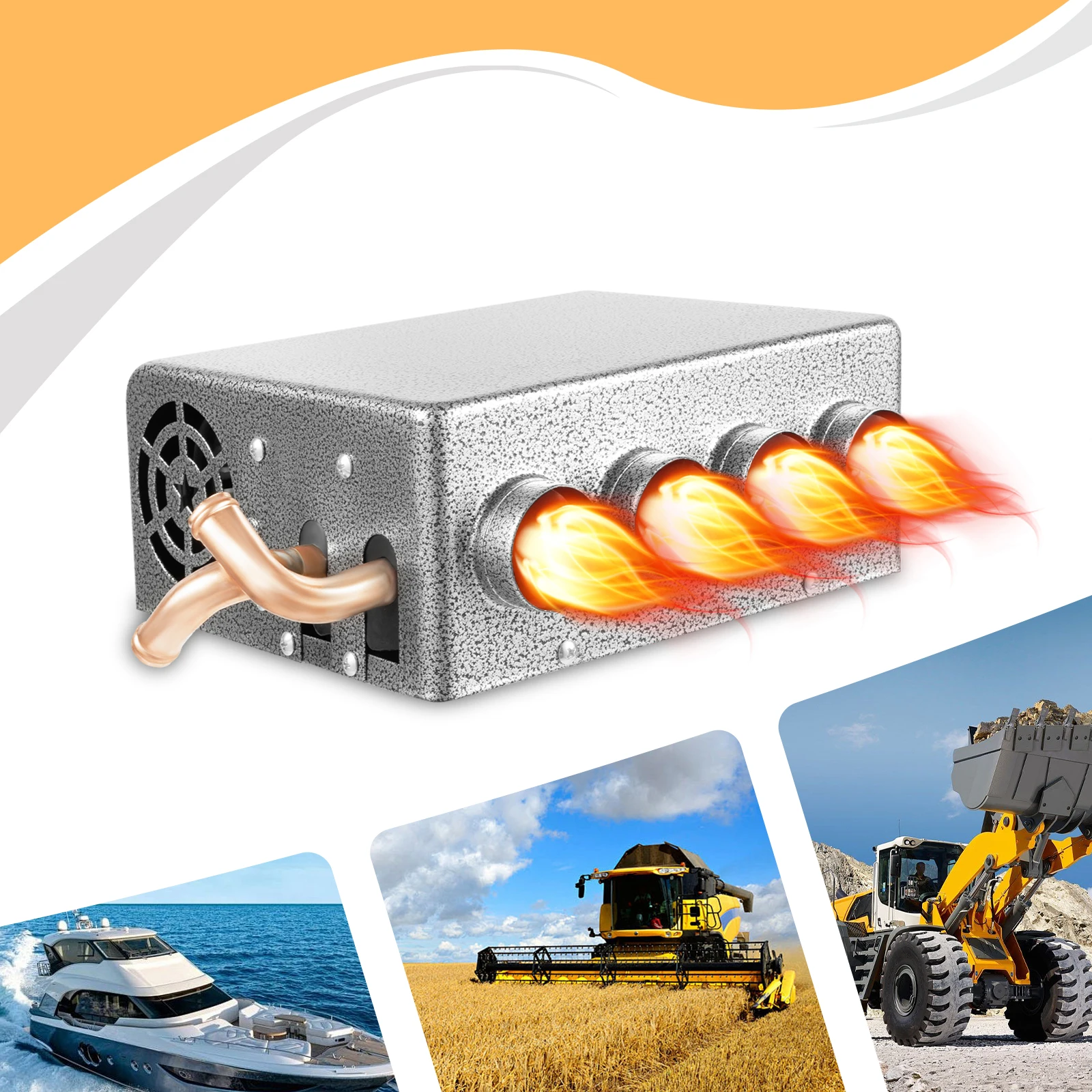 Autositzheizung 12V 4-Wege-Heizung 28*23*10cm Universelle Autoheizung 2x2,75 Zoll Lufteinlässe für Autos/LKWs/Schiffe/Wohnmobile/Erntemaschinen – Detail 8