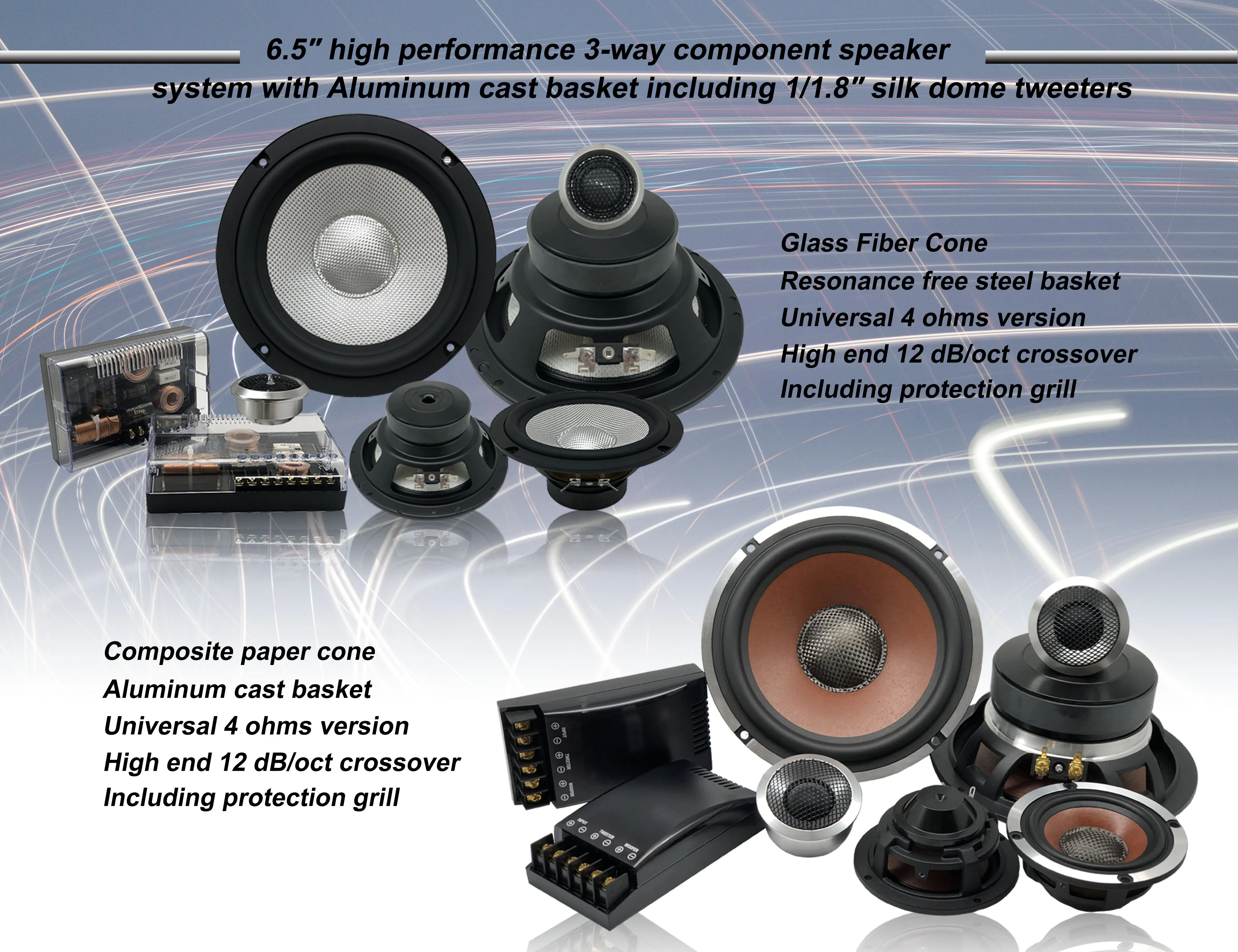 Car Audio loud speakers sound components Speaker 3 Way Component