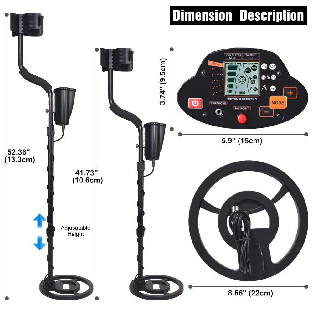detector de metales Professional Ground Metal Detector Adjustable Balance Disc Pin pointer Modes Upgraded Hunter Detecting