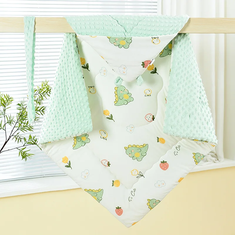 96x96cm Baby Blanket Newborn Baby in the Delivery Room Beanie Velvet Quilt Newborn Supplies Blanket Winter Thickened Quilt