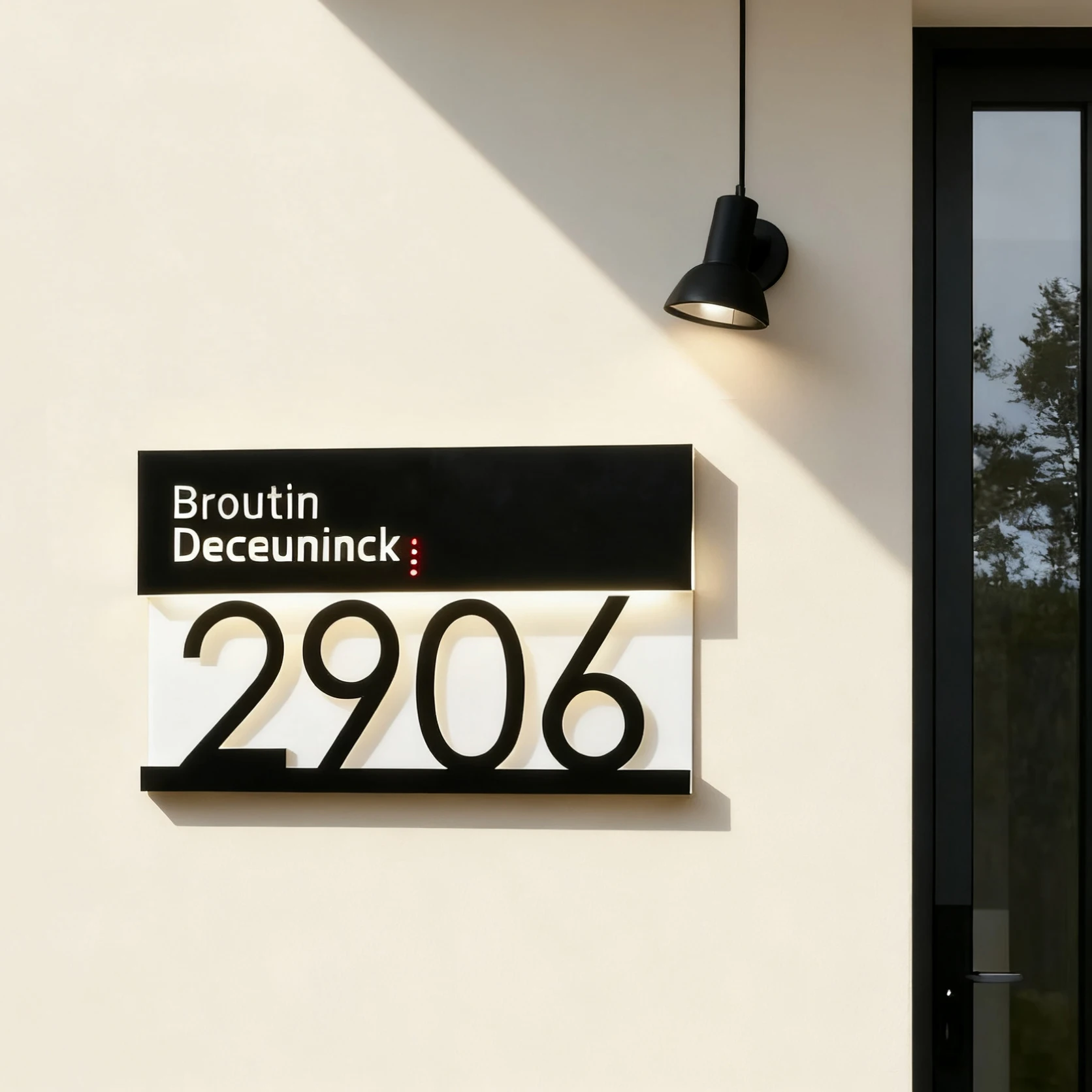 Customized Modern Solar House Sign LED Light House Number Outdoor 3D Laser Cut Acrylic Door Sign Decor Exterior Address house number signs,door signs,3d acrylic wall signs