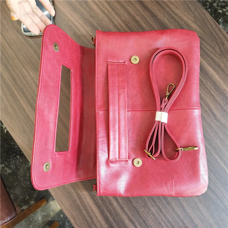 Women Clutches PU leather Crossbody Bags for female Shoulder messenger bag Laptop Bag For Macbook Pouch Bag big Ladies handbag - 6