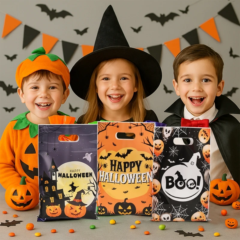 10/25/50 stücke Halloween Geschenk Taschen Happy Halloween Party Süßigkeiten Cookie Taschen Dekor Kürbis Geist Verpackung Taschen HalloweenSuppliesr ﻿ – Detail 9