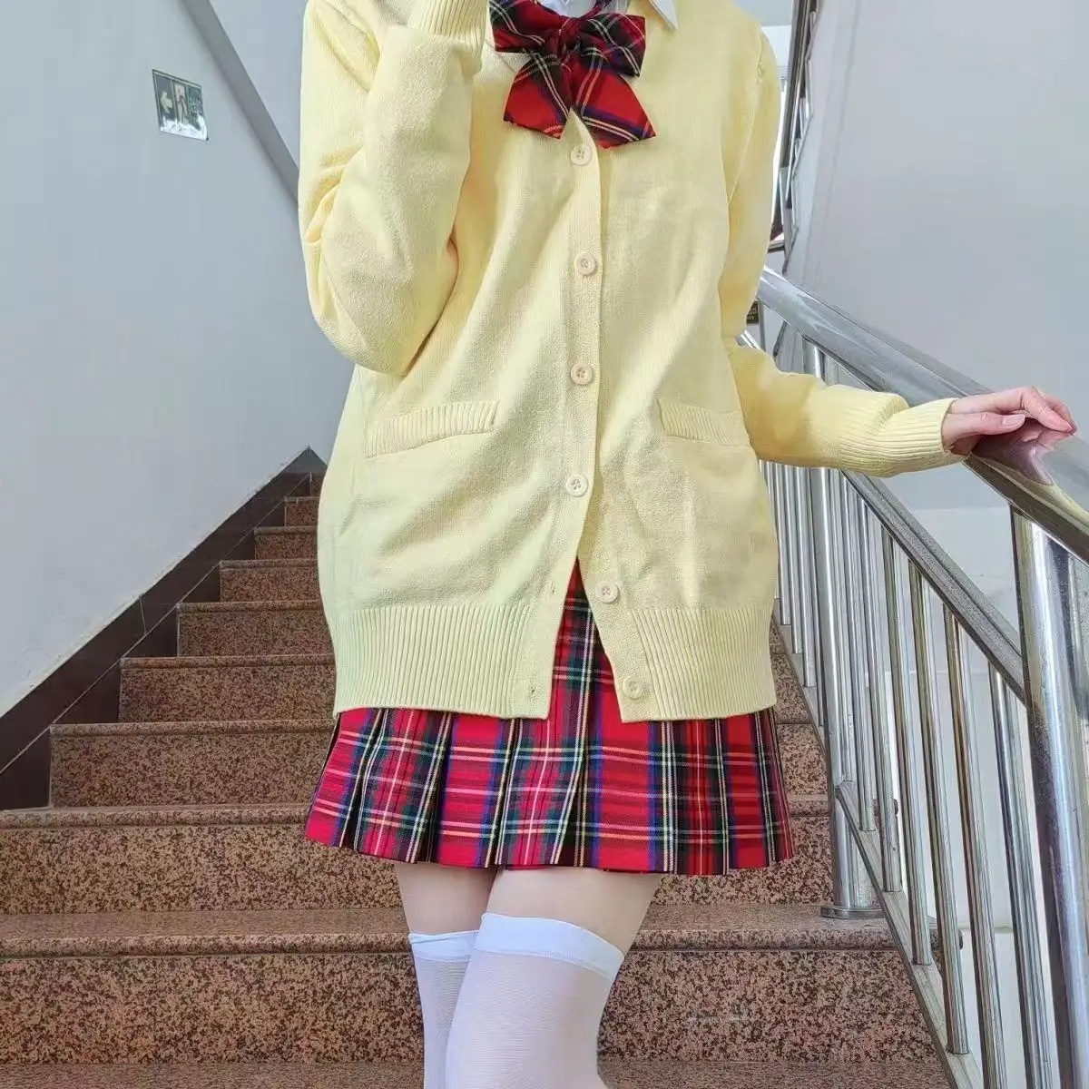 Anime Cosplay JK Uniform Cardigan Sweater Autumn/Winter Knitted Japanese Pink Knitted Sweater College Style Cardigan Coat 6