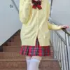 Anime Cosplay JK Uniform Cardigan Sweater Autumn/Winter Knitted Japanese Pink Knitted Sweater College Style Cardigan Coat 6