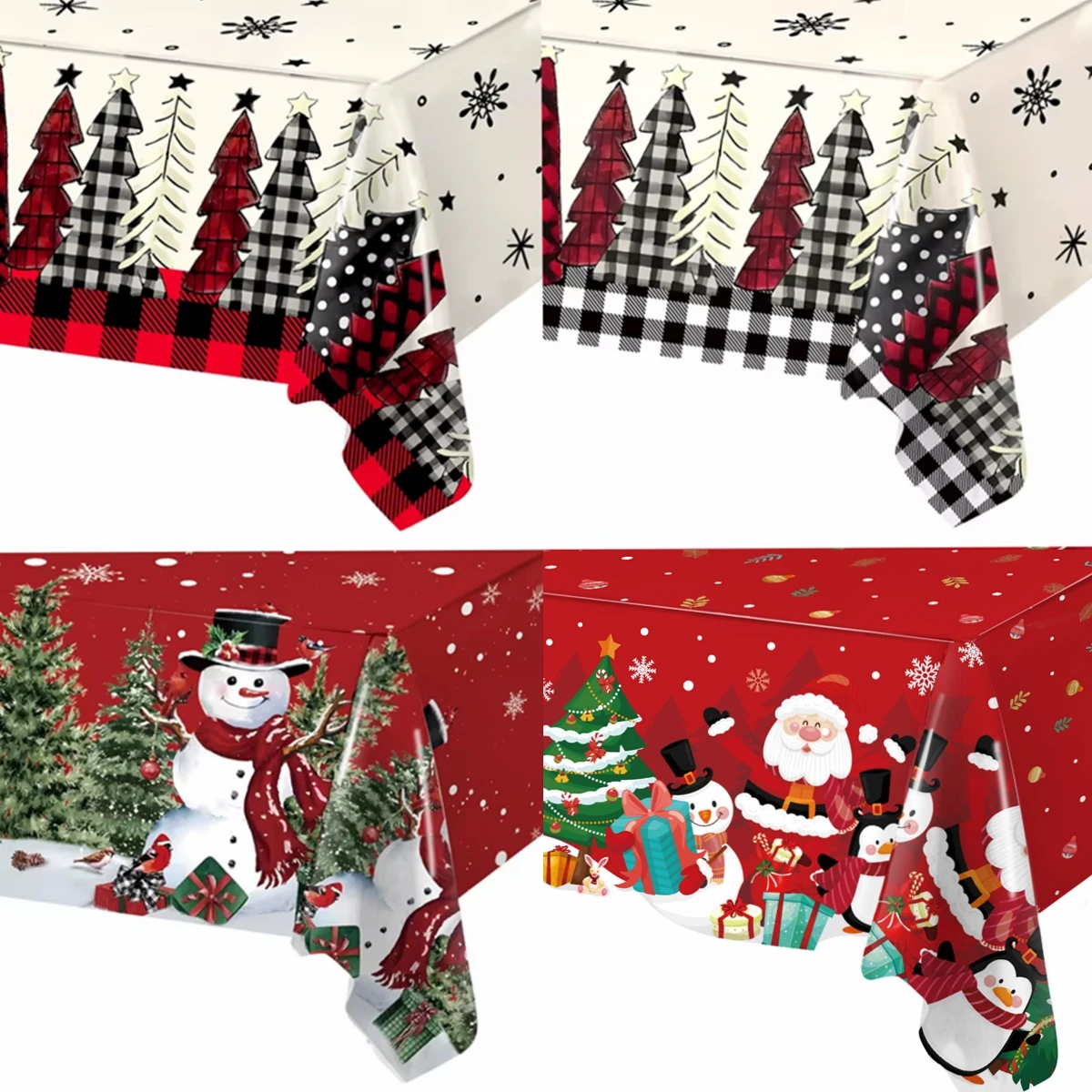 Christmas Tablecloth Merry Chirstmas Decoration For Home 2024 Xmas Snowflake Table Cloth Navidad Noel Notal New Year 2025 Dec 1