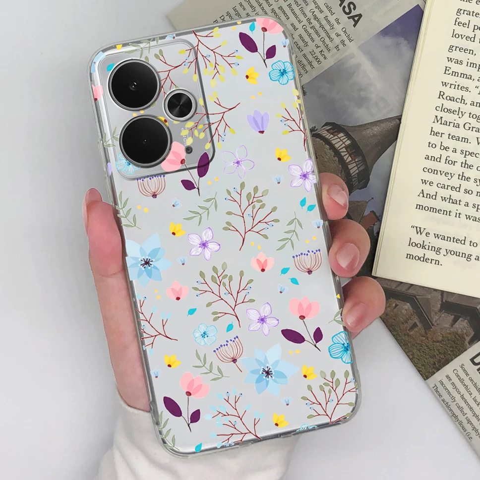 Chic Transparent TPU Silicone Phone Case with Lovely Design Patterns