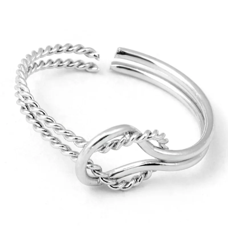 

10pcs Stainless Steel Open Cuff Ring Knotted Knot Geometric Design Men And Women Unisex Tail Rings Fashion Jewelry Gift