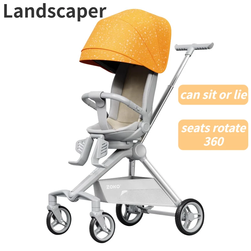 360 &deg; rotating two-way foldable baby stroller can be put on the plane 1-3y