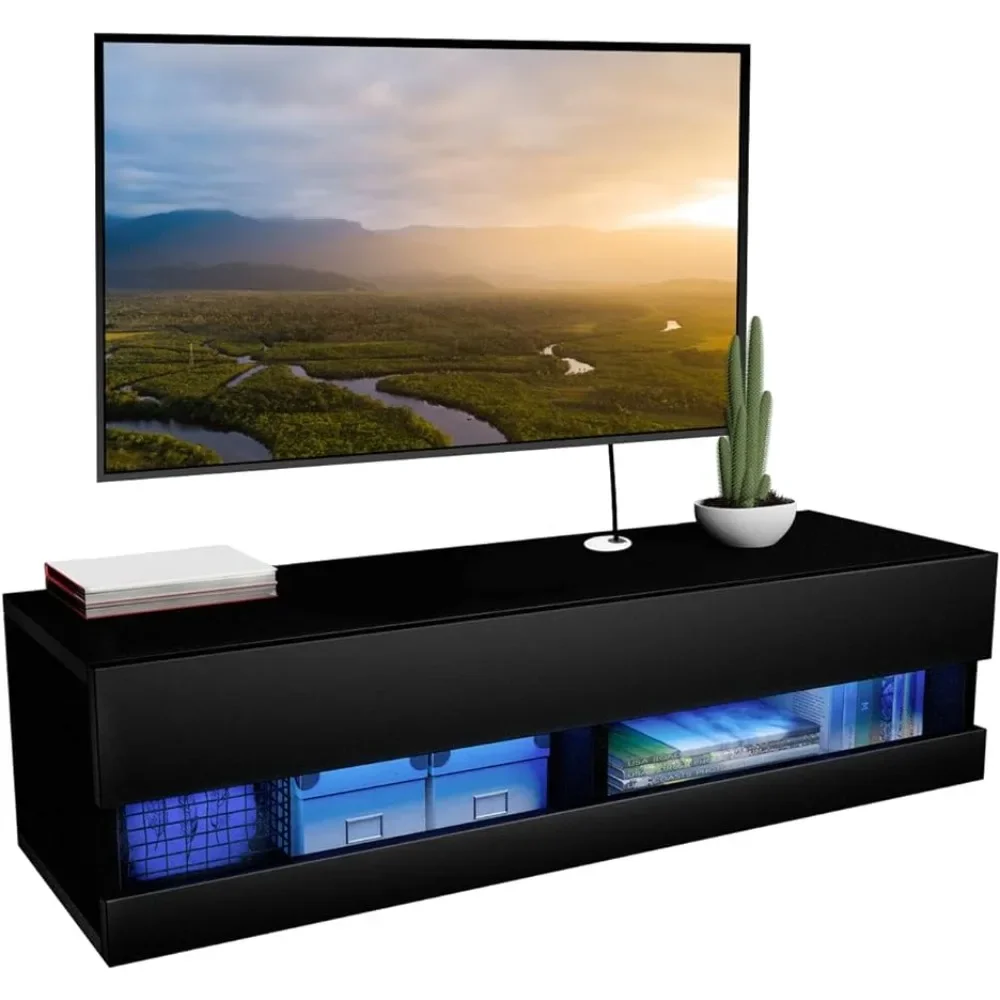 

LISM Floating TV Shelf Wall Mounted TV Stand, Floating Entertainment Center Under TV Shelf Floating Media Console with Storage