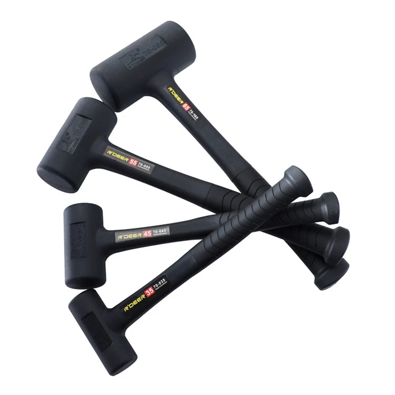Rubber Shockproof Hammer Wear-resistant Anti-skid Hammer Round Head No Rebound Shock-absorbing Practical Hand Tools