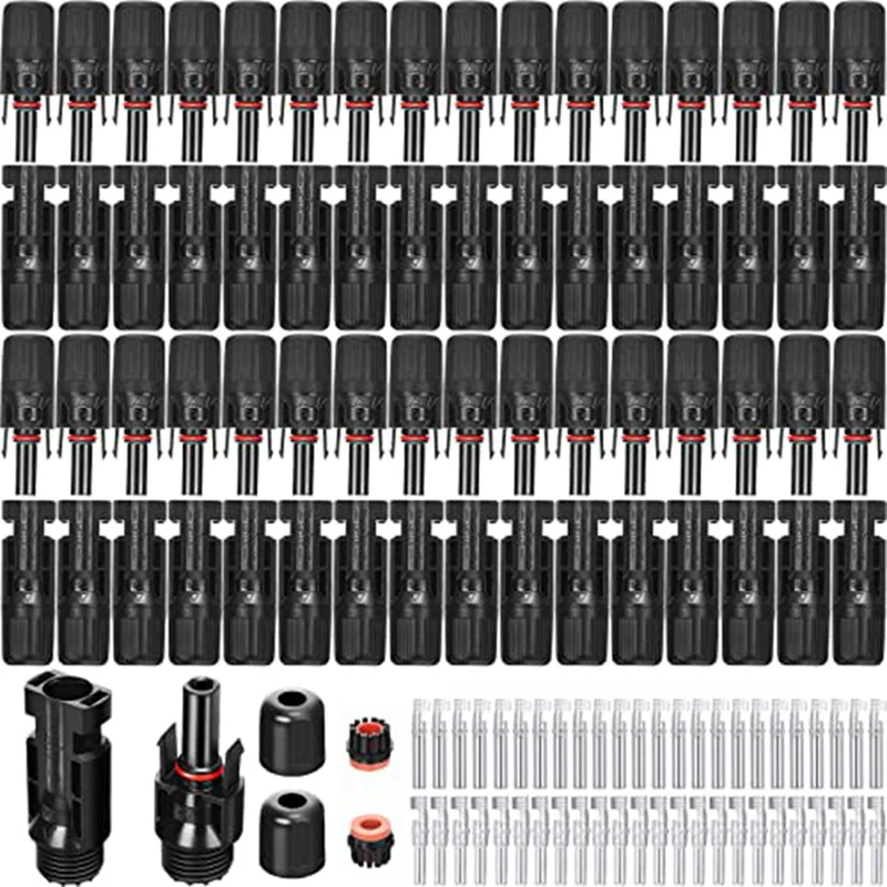 

50 Pairs Solar Panel Connectors IP67 Waterproof Solar Panel Cable Connectors Male/Female Solar Panel Connector