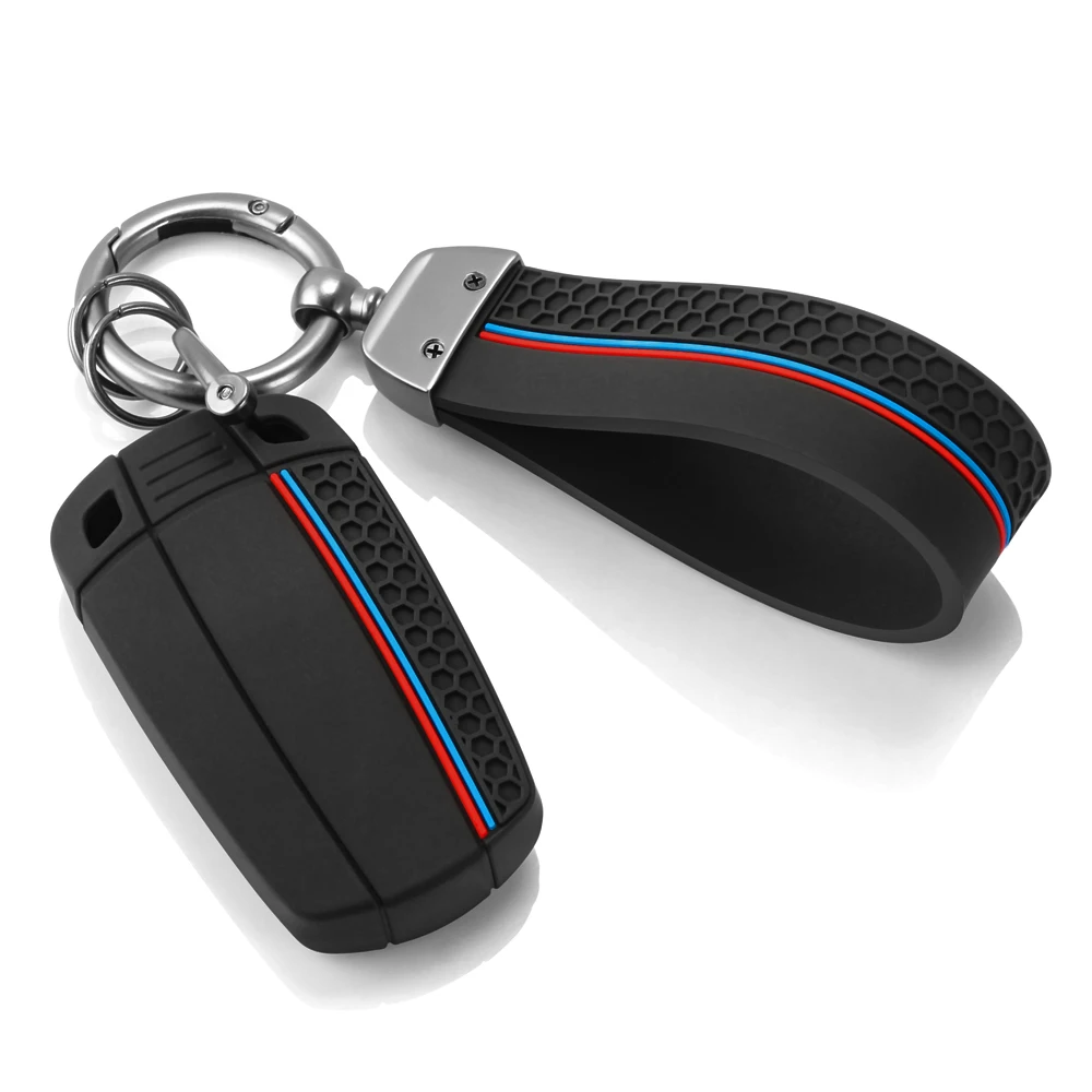 BMW E60 E61 E70 E81 E87 E90 E91 E92 X1 X5 X3 1 3 5 6 시리즈 Z4용 실리콘 자동차 키 케이스 키체인 액세서리