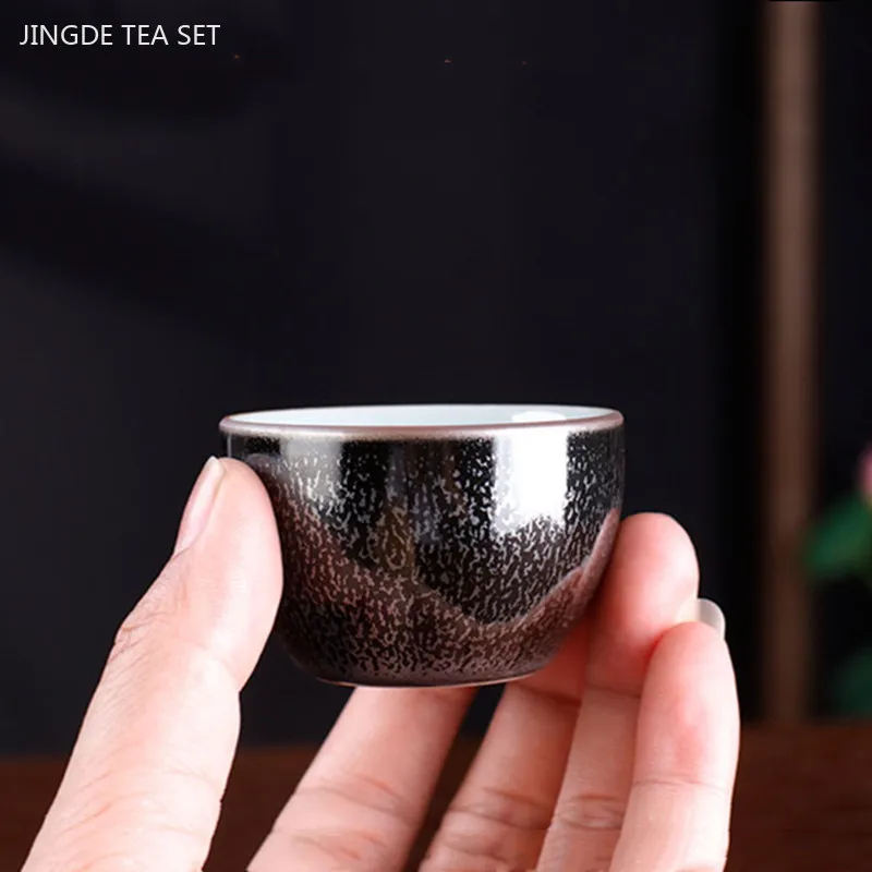 6pcs Traditional Ceramic Tea Set Retro Tea Cup Set Portable Zen Small Tea Bowl Custom Beauty Teacup Chinese Teaware Accessories