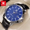 OLEVS TY716 Man Watch Fashion Leather Strap Waterproof Quartz Watch for Men Simplicity Calendar Original Luxury Men's Wristwatch 1