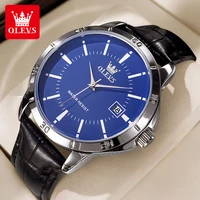 OLEVS TY716 Man Watch Fashion Leather Strap Waterproof Quartz Watch for Men Simplicity Calendar Original Luxury Men's Wristwatch 1
