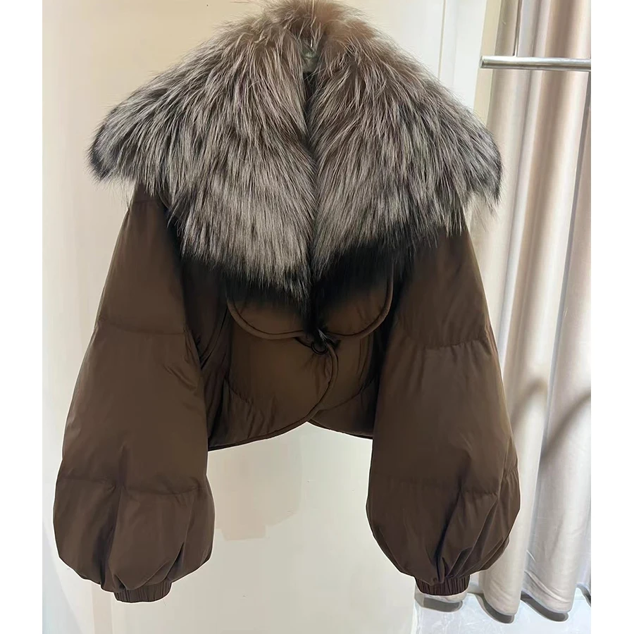 Down Jacket With Raccoon Fur Collar Winter Real Fur High Quality Warm Fashion Women Clothing