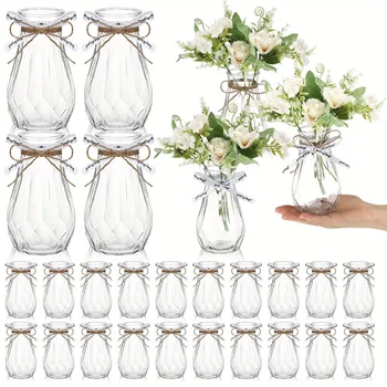 Vaso di plastica stile diamante di alta qualità, vaso trasparente, adatto per la decorazione della tavola, matrimonio, casa, decorazione della tavola, 1