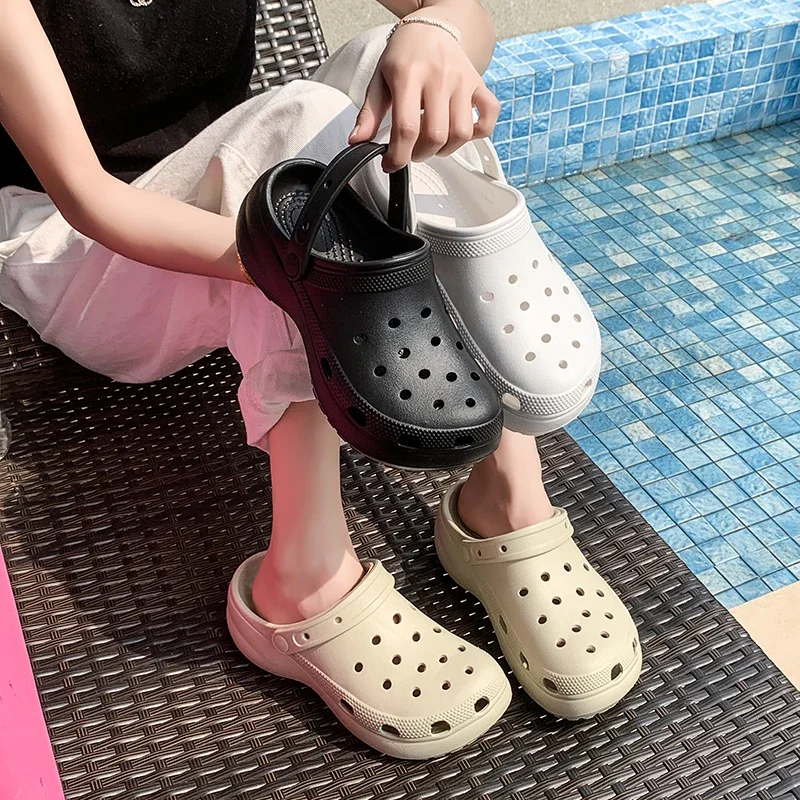 2025 New Women'S Cloud Hole Slippers Outdoor Breathable Soft ...