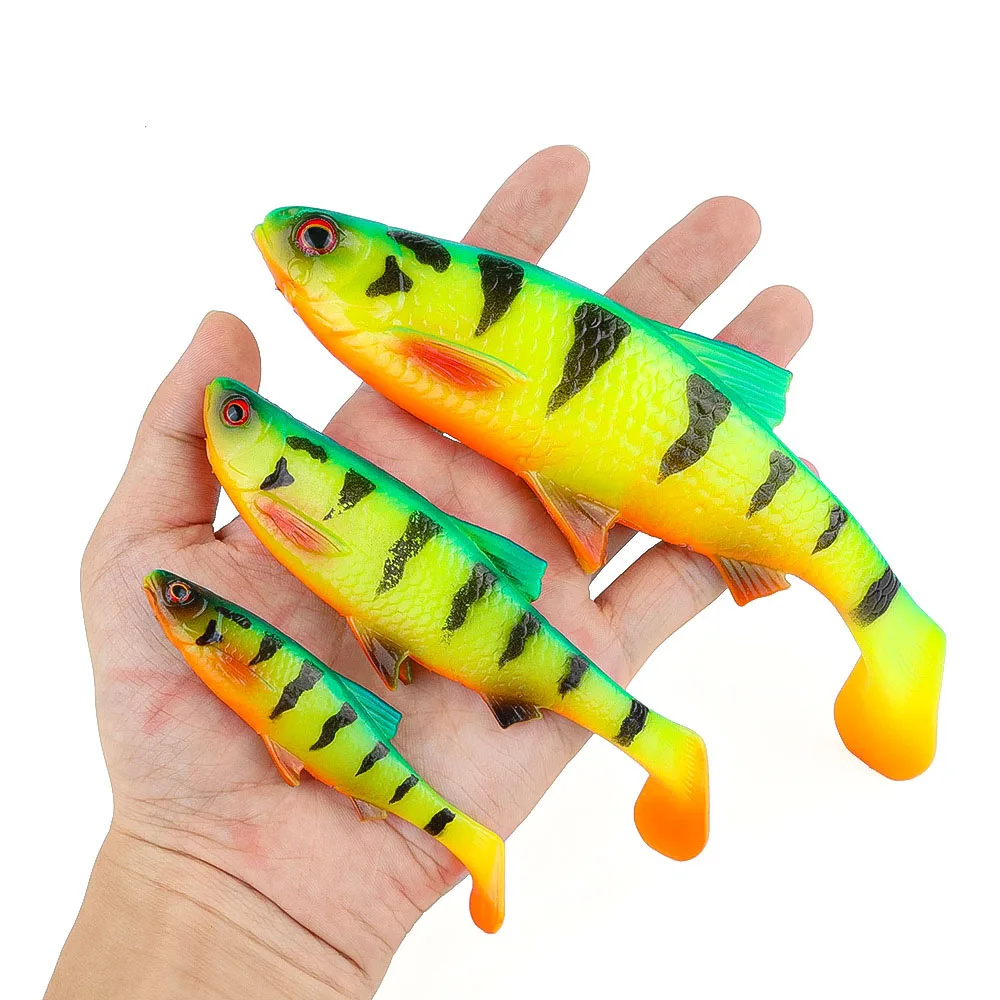 5pcs Flexible Soft Squid Lures Silicone Lure With Luminous Eyes Swimbaits Wobbler Soft Bait Artificial Bait