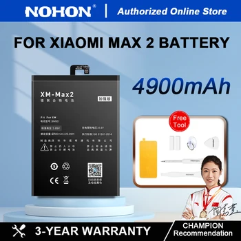 NOHON High Capacity Battery for Xiaomi Max Max2 MIX BM49 BM50 Replacement Battery for Xiaomi MI Max MI Max 2 Batetira with Tools