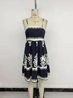 Women Dresses Print Dress A Line Camisole Square Collar Sleeveless Mini Length Empire Waist Loose Fit Casual 2026 Spring Summer
