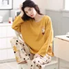 2 Pieces Set Maternity Spring Fall Pajamas Comfortable Cute Cartoon Homewear Pregnant Women's Clothing Long-Sleeved Loungewear 5