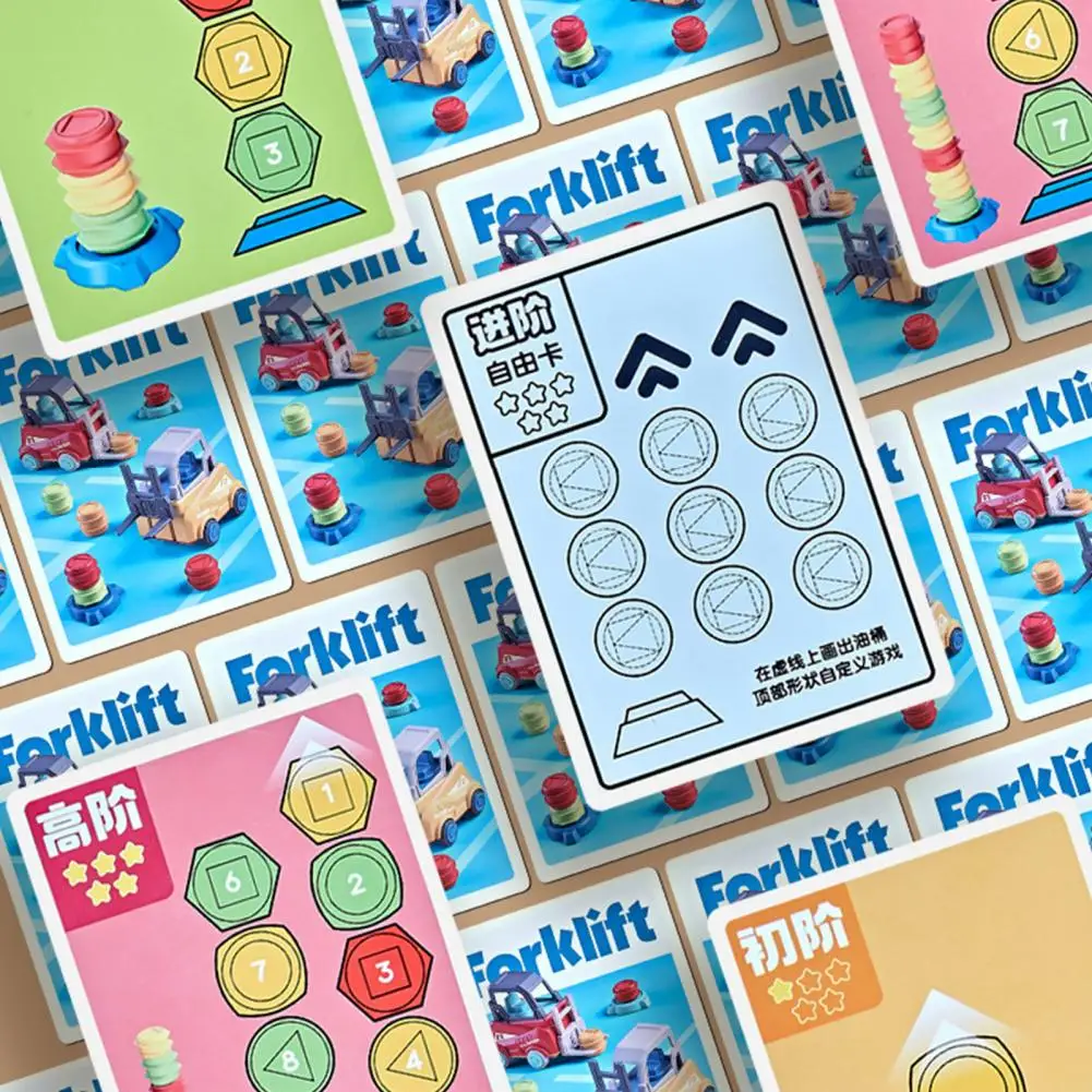 

Игрушка для транспортировки масла, обучающий вилочный погрузчик, игрушечный набор с колокольчиками, масло, 2 игрока, стек для транспортировки, игра-конструкция для мальчиков