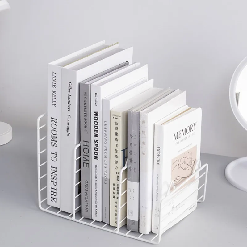 Bookshelf Desktop Simple Student Dormitory Small Iron Bookcase Storage Shelf Household Children's Book Stand