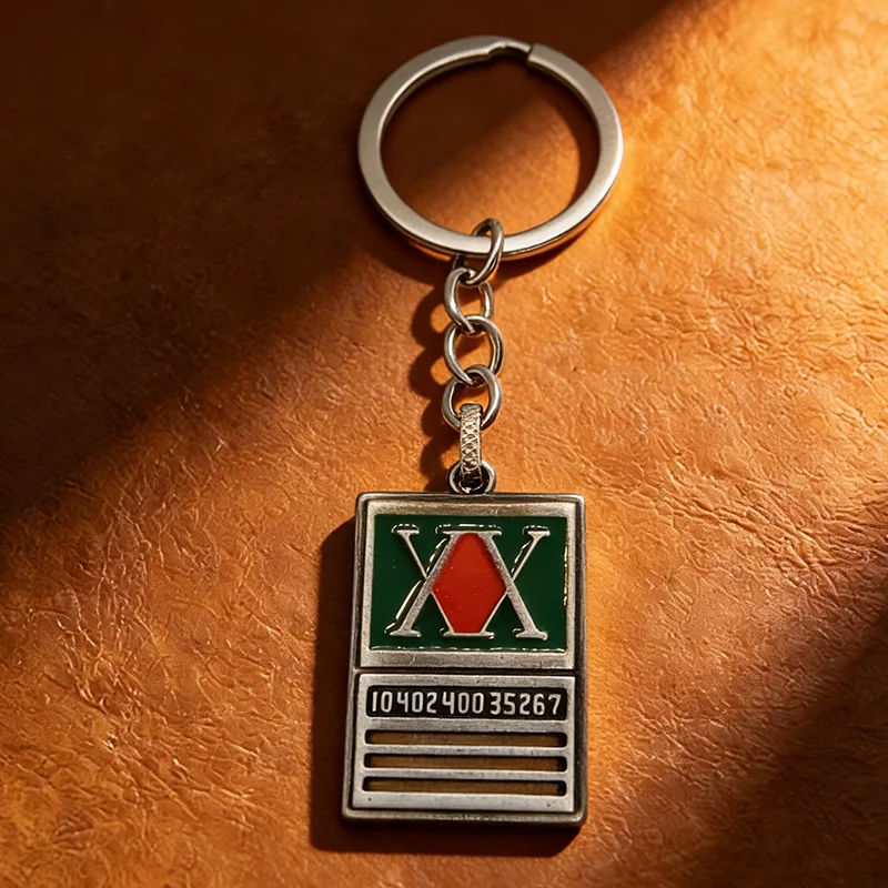 Hunter X Hunter Anime GON FREECSS Klassische Jäger-Lizenz Metallkarte Schlüsselanhänger - Sammlerstück Cartoon-Fans Schmuck Accessoires – Detail 3