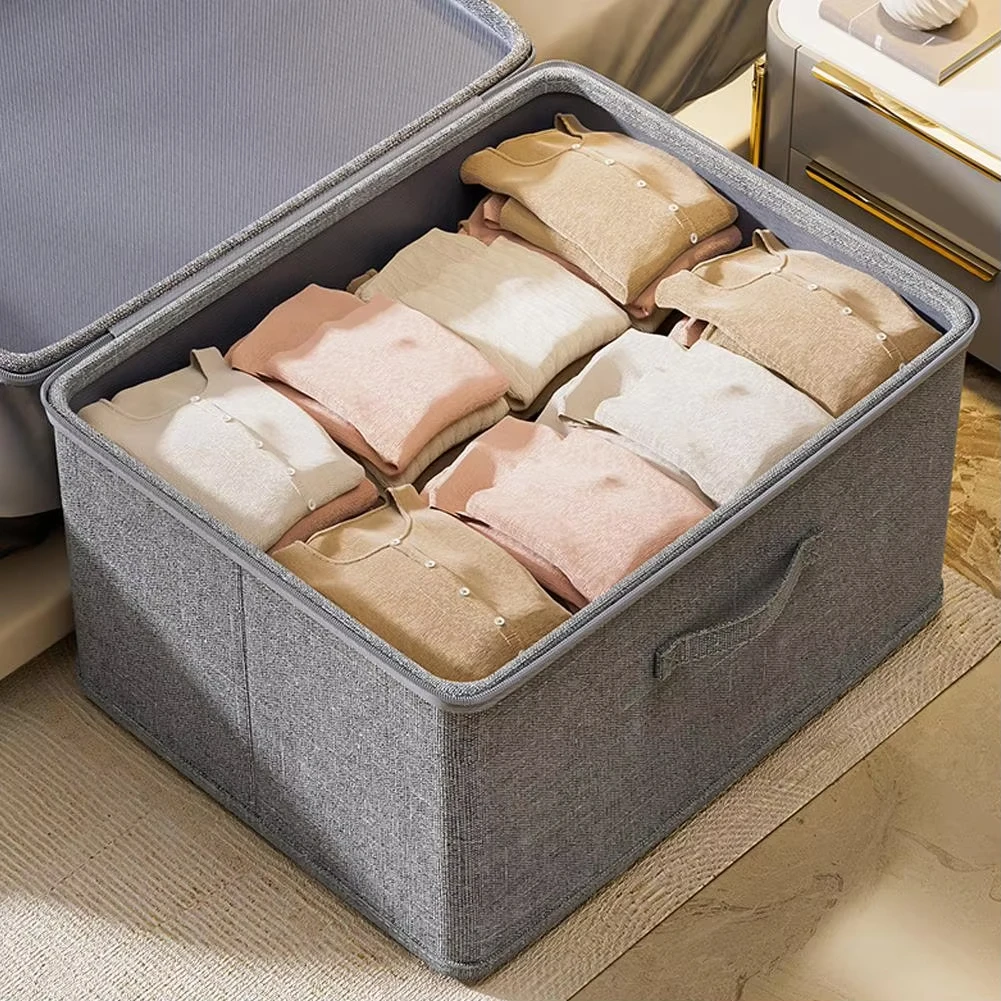 Clothes storage Box with zipper Large Capacity Folding Clothes Quilts Organizer Bag Wardrobe Organizer Underwear Storage Box
