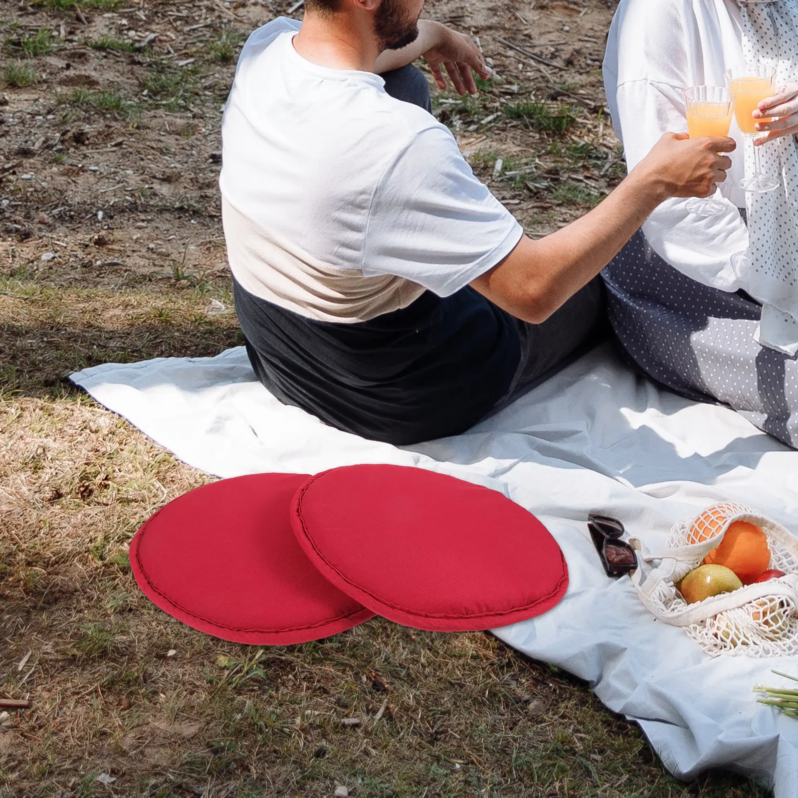 2Pcs 캠핑 시트 패드 야외 원형 쿠션 휴대용 소프트 시팅 매트 하이킹 여행 시팅 패드에 편안함