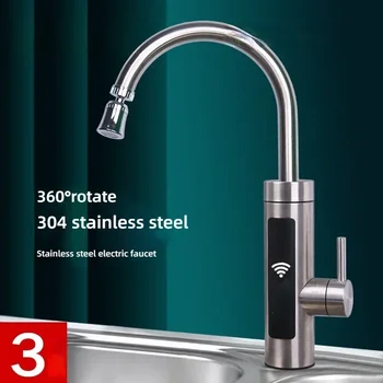 Electric Water Heater Kitchen Faucet Tankless Water Heater Tap LCD Digital Touch 360 Degree Rotation Thermostatic Faucets