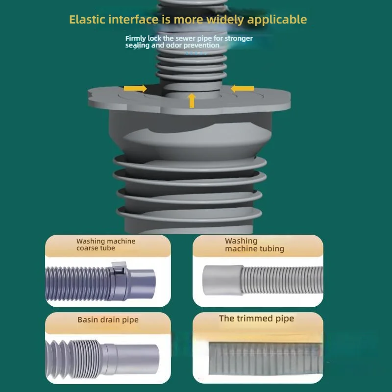 Silicone Bathroom Sewer Seal Ring Kitchen Sink Sewer Pipe Plug Washing Machine Anti-odor Leakage Floor Drain Connector Stopper