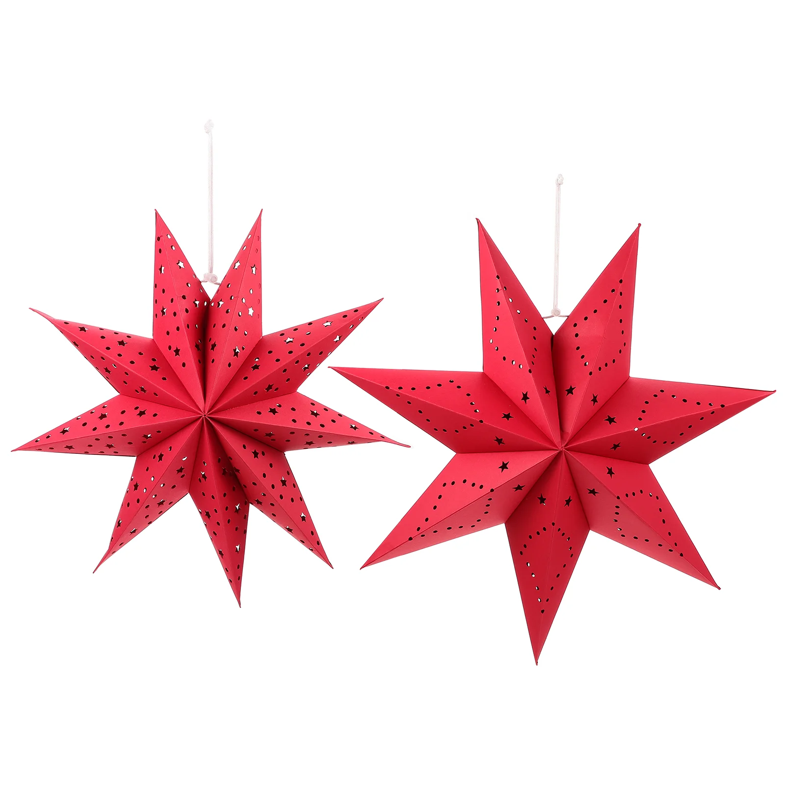 

Christmas Lanterns Decors Xmas Adornments Paper Lanterns Nine-pointed Star Lanterns for Home Xmas Party