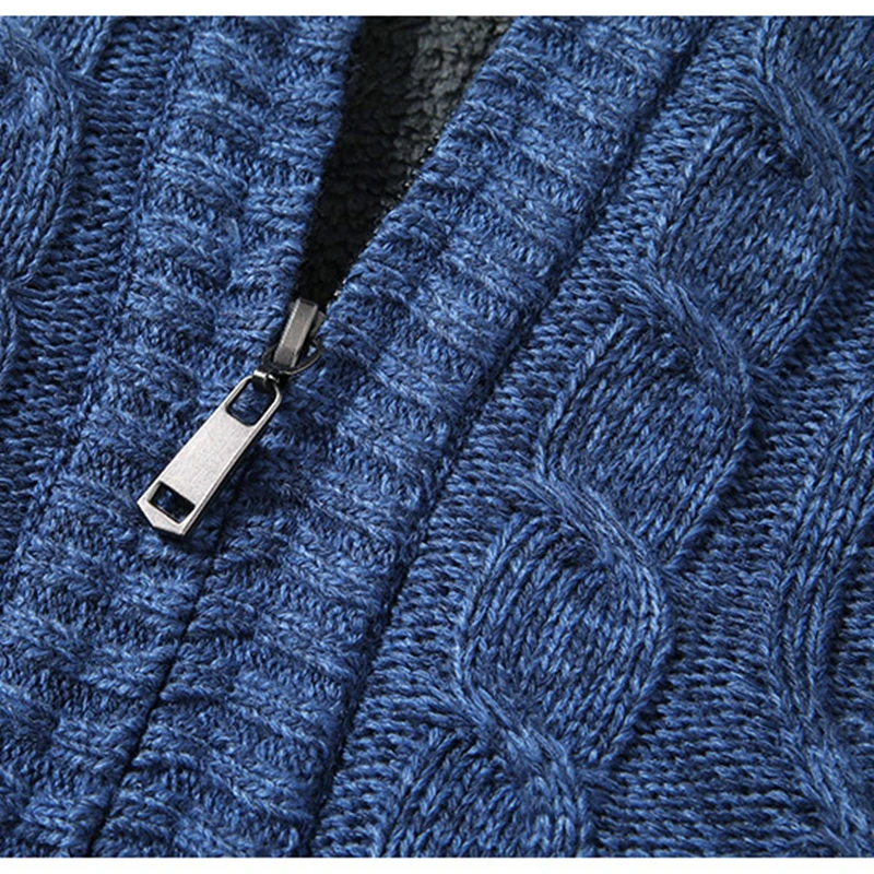 Warm Fleece Mens Wool Cardigan Sweater Thicken Cashmere  Winter Cardigan Turtleneck Male 2022 Outwear Plus Size 4XL 5XL 6XL 7XL