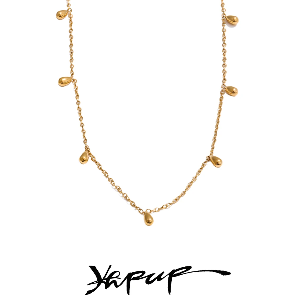 Yhpup Stainless Steel Summer Anklet Necklace Jewelry Set Fashion
