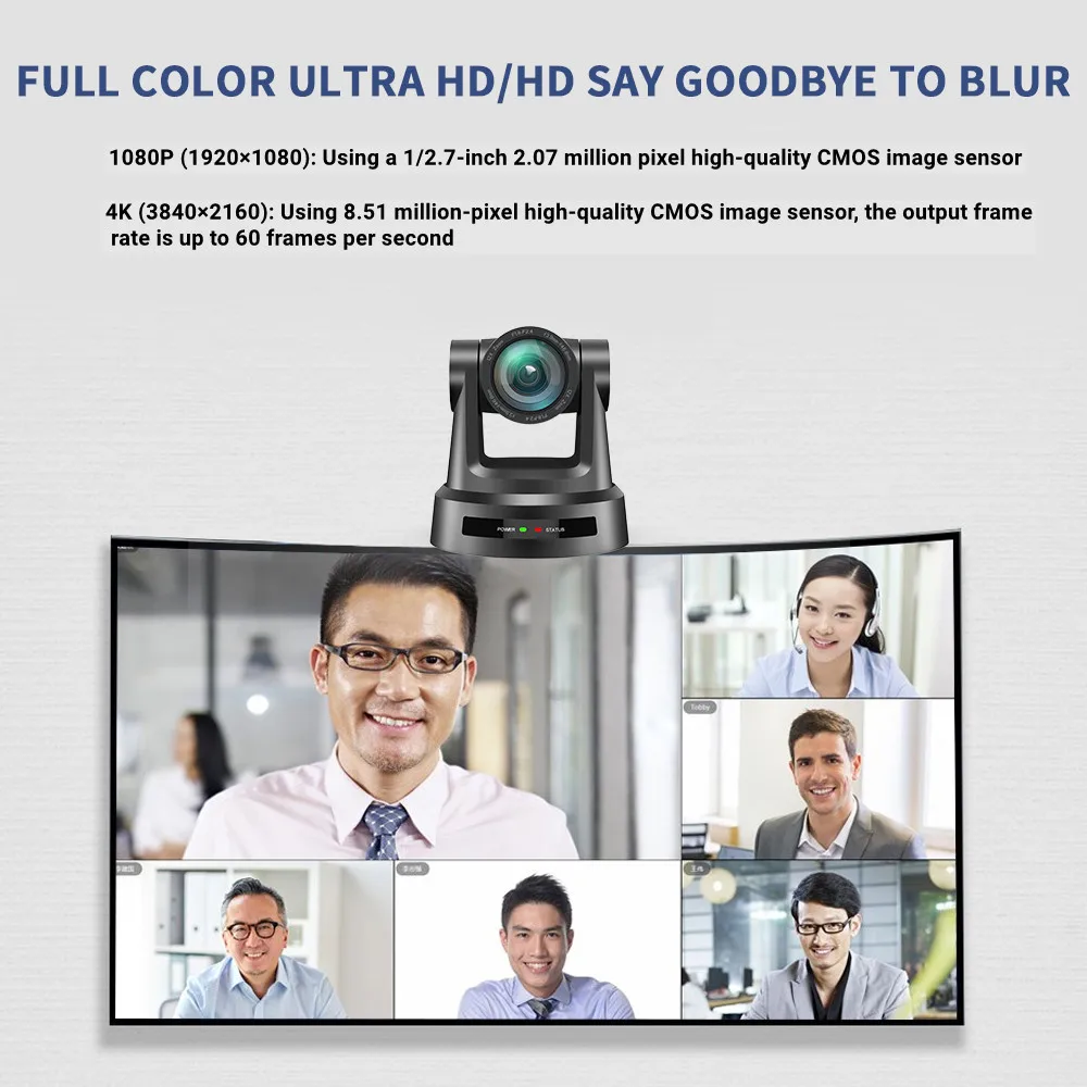 Video Camera 4K/1080P Video Conference Camera HDMI SDI LAN USB 12/20X NDI 60/30FPS AI Tracking for Church Meet Zoom Youtube Skype Live Stream