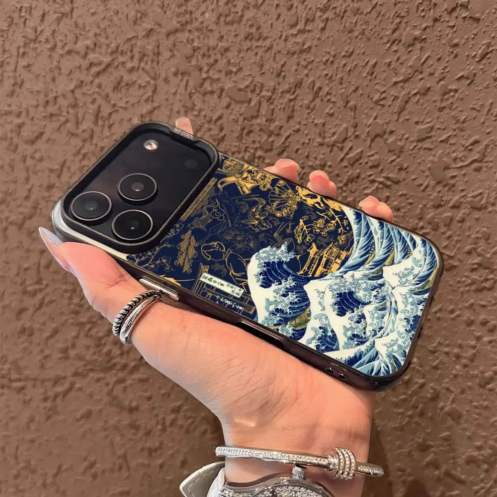 Kreative Wellenmuster-Handyhülle, geeignet für iPhone 17 16 15 14 13 12 11 Pro/Max/Plus, sturzsicher und stoßfest. – Detail 1
