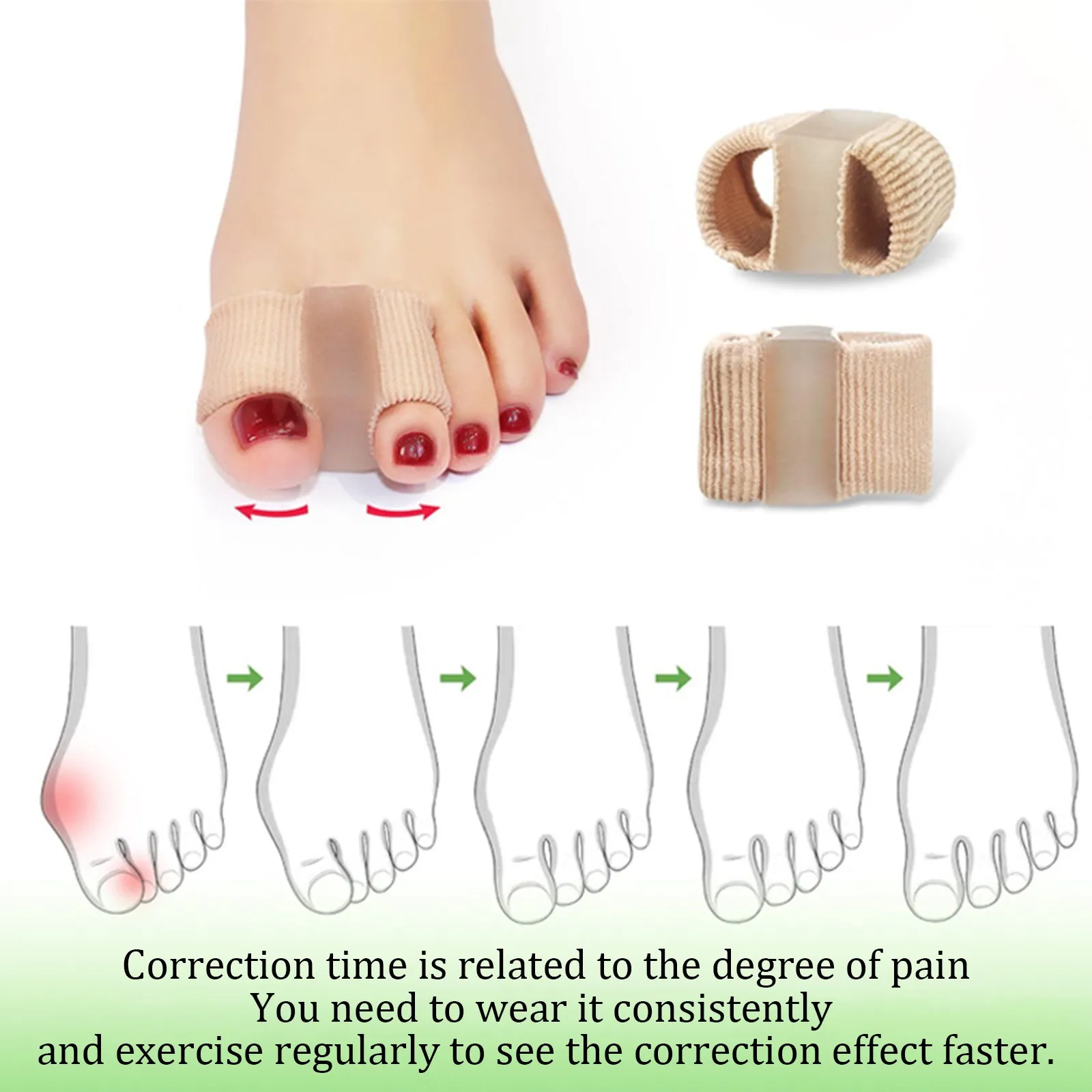 Adult Toe Separator Valgus Silicone Toe Spacer To Improve Thumb Valgus Orthosis for Men And Women Physical correction
