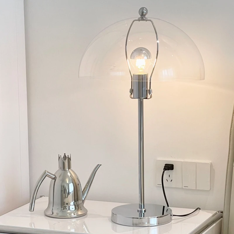 

Bauhaus table lamp light luxury bedroom bedside decoration acrylic lampshade mushroom lamp net red study desk atmosphere lamp