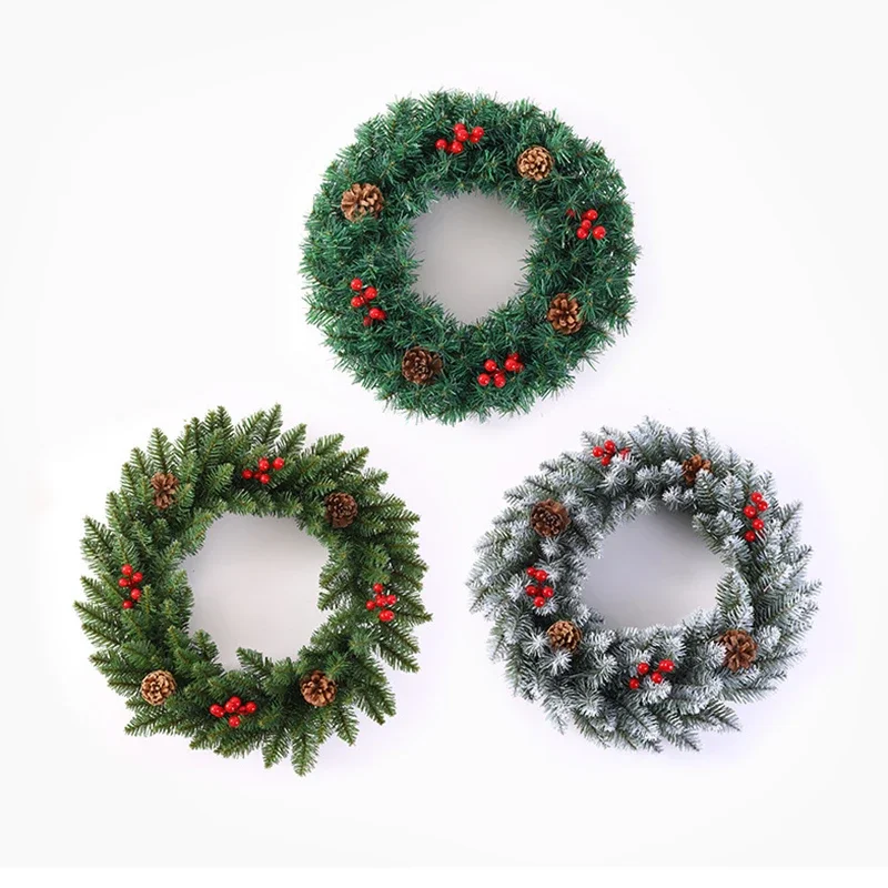 30/40/50cm Christmas Wreath Artificial Pine Cone Green Garlands Home Decorations Window Door Hanging Ornaments New Year Navidad 1 30/40/50cm Christmas Wreath Artificial Pine Cone Green Garlands Home Decorations Window Door Hanging Ornaments New Year Navidad 1