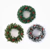 30/40/50cm Christmas Wreath Artificial Pine Cone Green Garlands Home Decorations Window Door Hanging Ornaments New Year Navidad 1