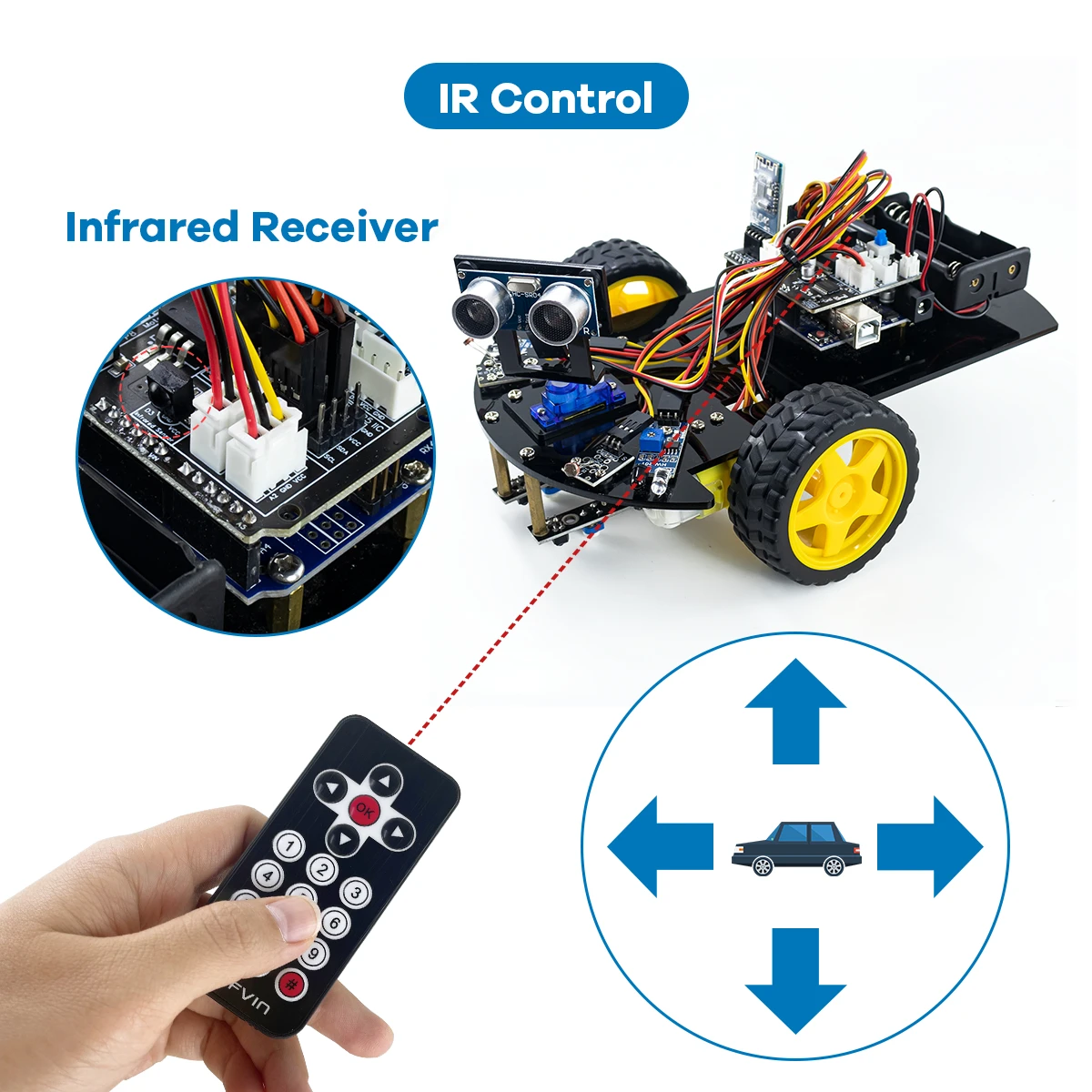 2WD Multi Robot Car for Arduino Kit Smart V2.0 DIY Robotic Car Programming Codes for Learning And Educational Complete Set - Image 3