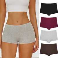 Nouvelles culottes pour femmes coton sans couture sport boxeurs sous-vêtements femme couleur unie slips confortable Lingerie intime caleçon XS-XL 1